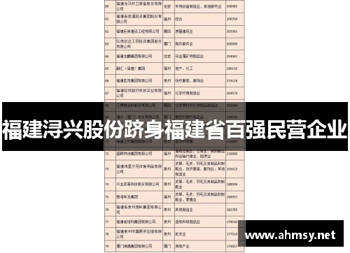 福建浔兴股份跻身福建省百强民营企业